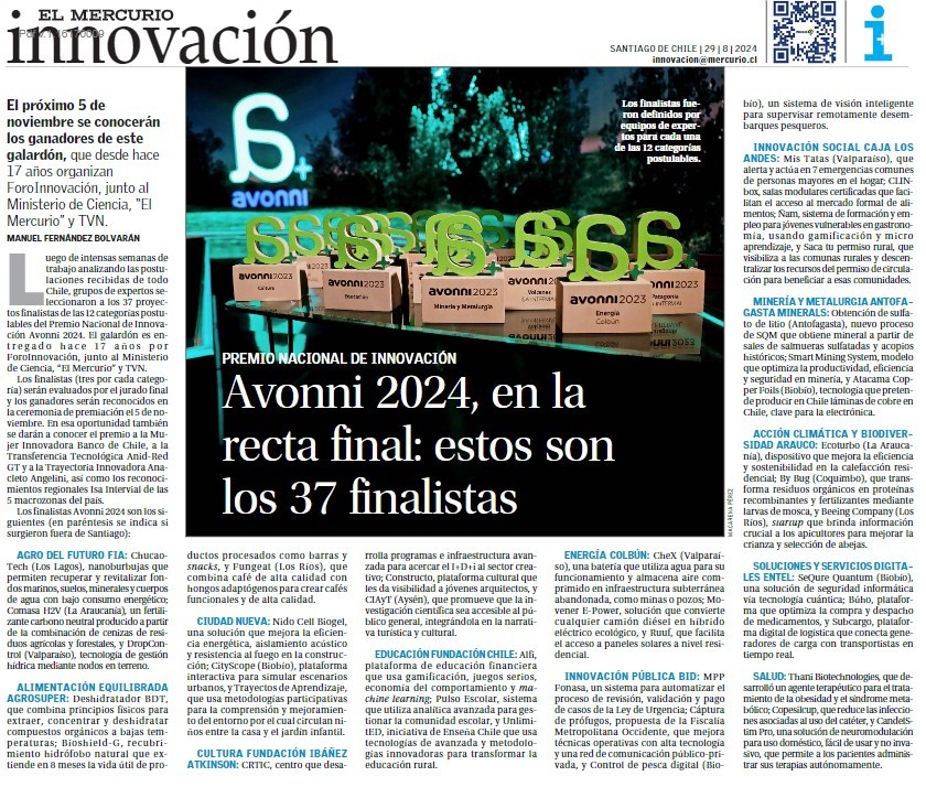 Publicación Finalistas Avonni 2024